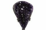 Deep-Purple Amethyst Geode With Metal Stand - Uruguay #342514-1